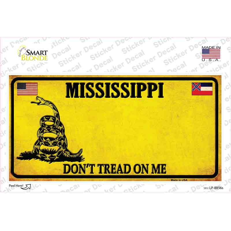 LP-8856s-M Mississippi Dont Tread on Me Novelty Sticker Decal - Medium
