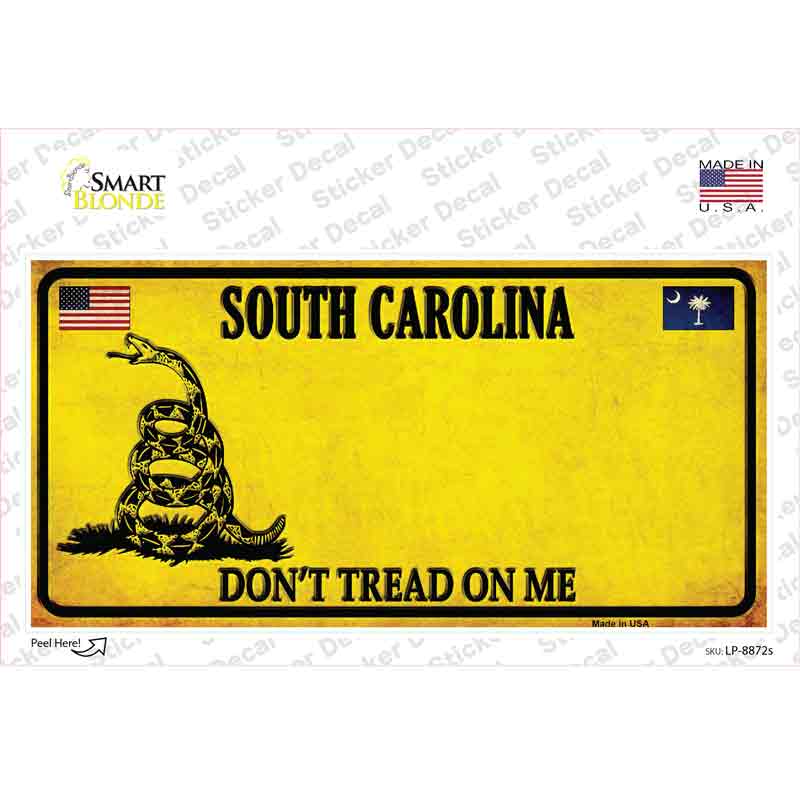 LP-8872s-M South Carolina Dont Tread on Me Novelty Sticker Decal - Medium