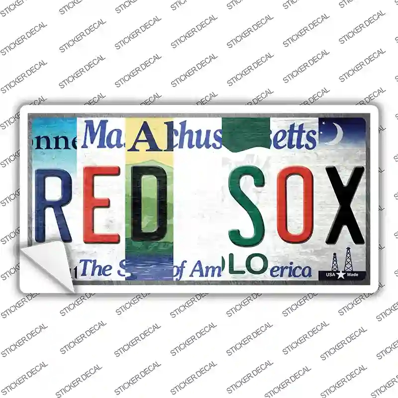 LP-13186s-L Red Sox Strip Art Novelty Sticker Decal - Large