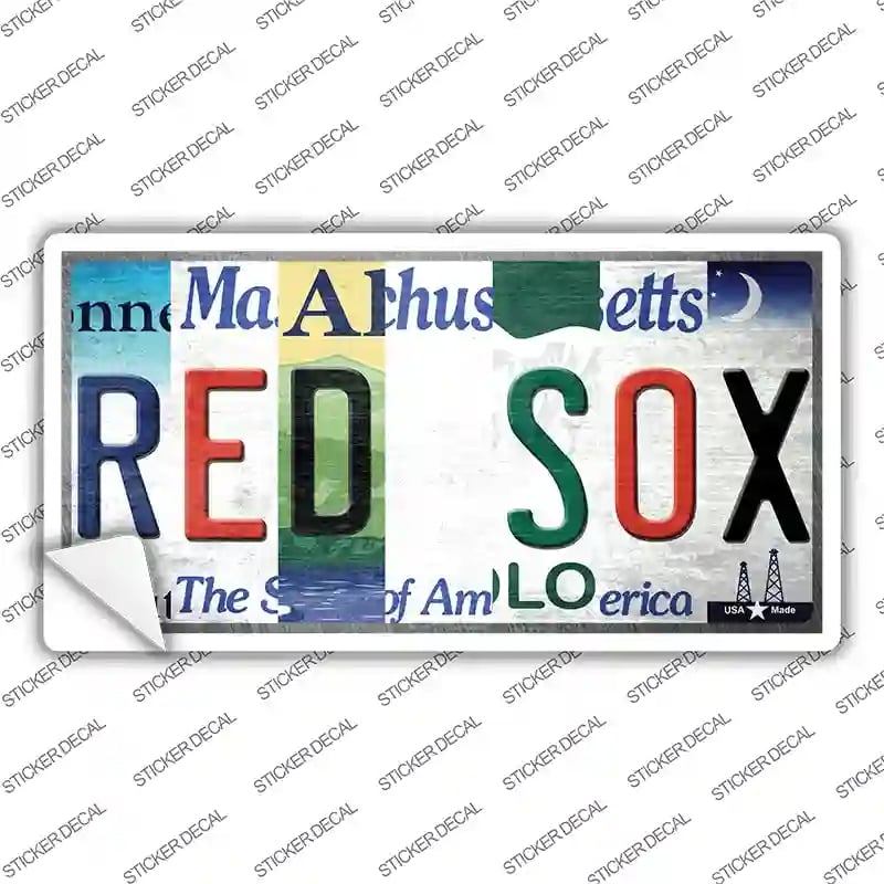 LP-13186s-S Red Sox Strip Art Novelty Sticker Decal - Small