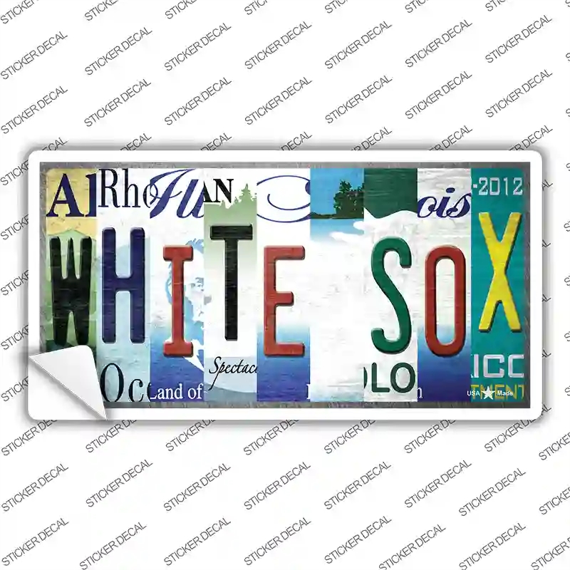 LP-13188s-S White Sox Strip Art Novelty Sticker Decal - Small