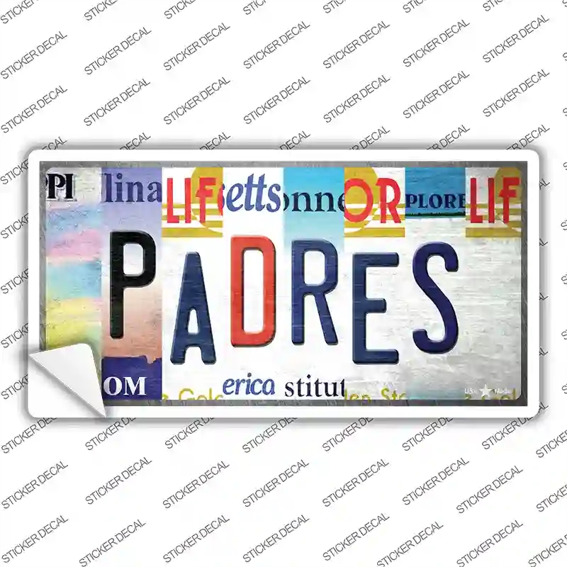 LP-13205s-S Padres Strip Art Novelty Sticker Decal - Small