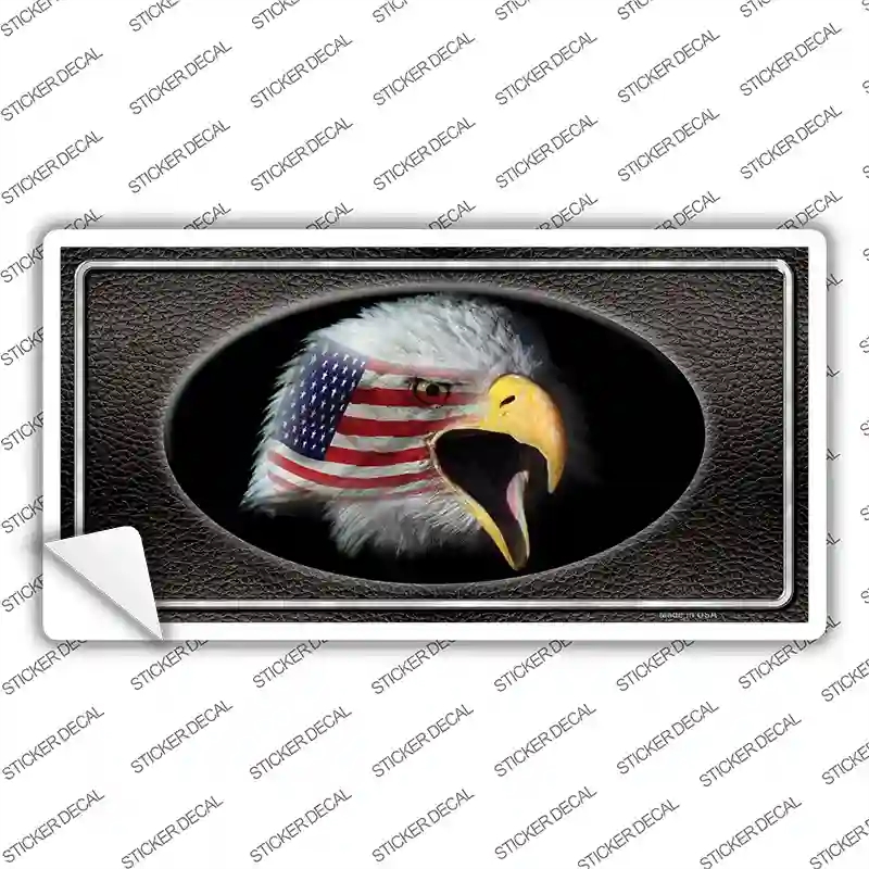 LP-1320s-L American Flag Eagle Black Novelty Sticker Decal - Large