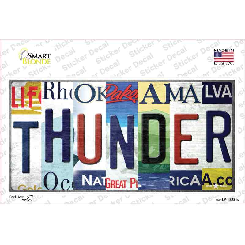 LP-13231s-M Thunder Strip Art Novelty Sticker Decal - Medium