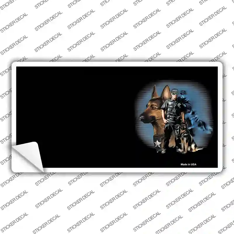 LP-3779s-S Policeman K9 Dog Offset Novelty Sticker Decal - Small
