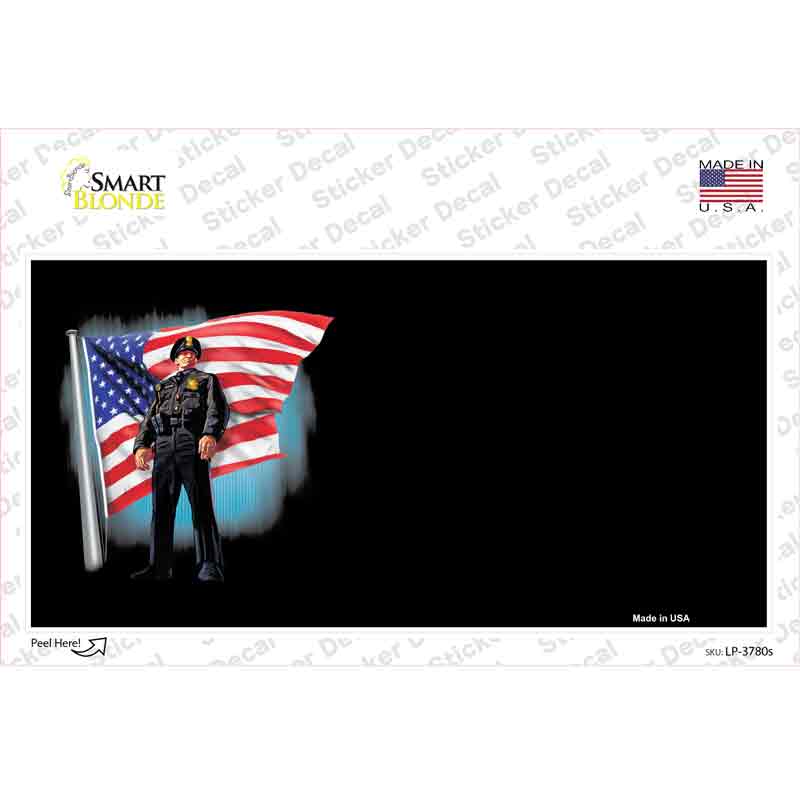 LP-3780s-M Police Officer American Flag Offset Novelty Sticker Decal - Medium