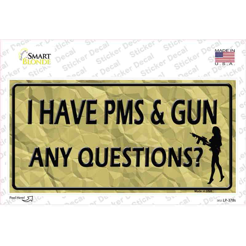 LP-378s-M PMS & A Gun Novelty Sticker Decal - Medium