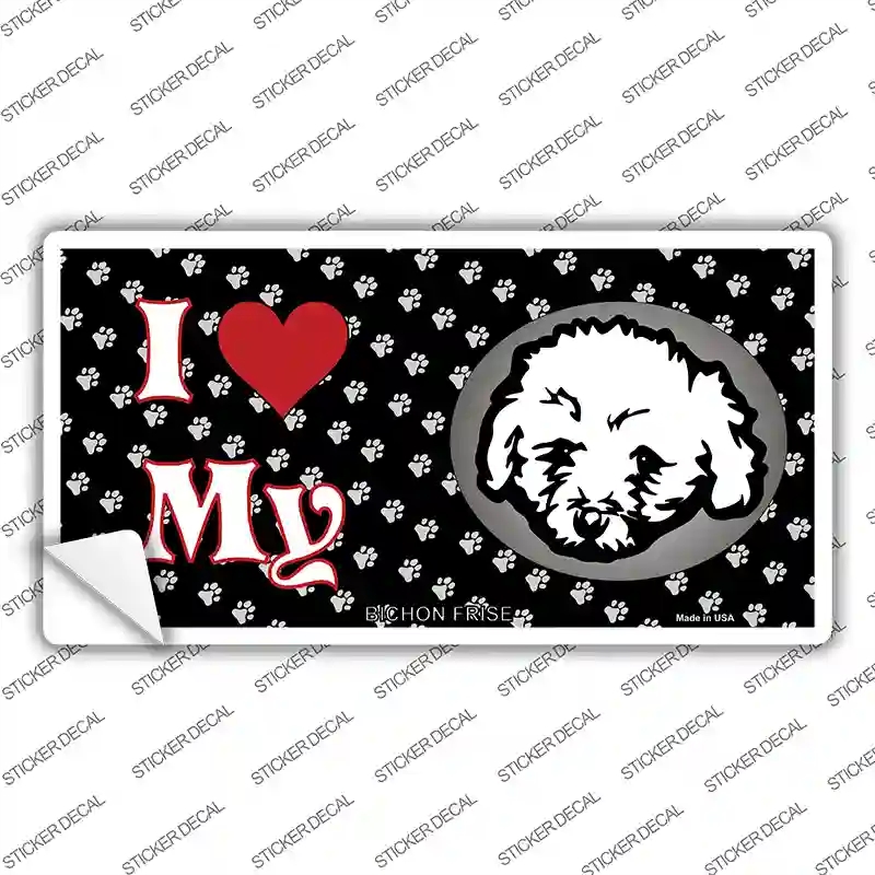 LP-3891s-S I Love My Bichon Frise Novelty Sticker Decal - Small