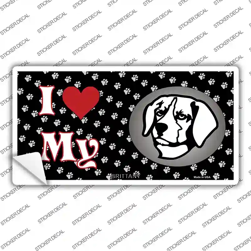 LP-3895s-S I Love My Brittany Novelty Sticker Decal - Small