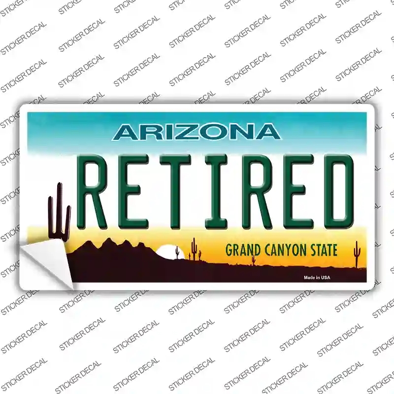 LP-6092s-S Arizona Retired Background Novelty Sticker Decal - Small