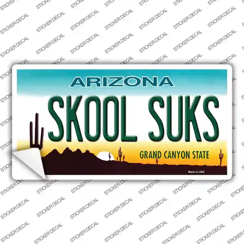 LP-6095s-S Arizona Skool Suks Novelty Sticker Decal - Small