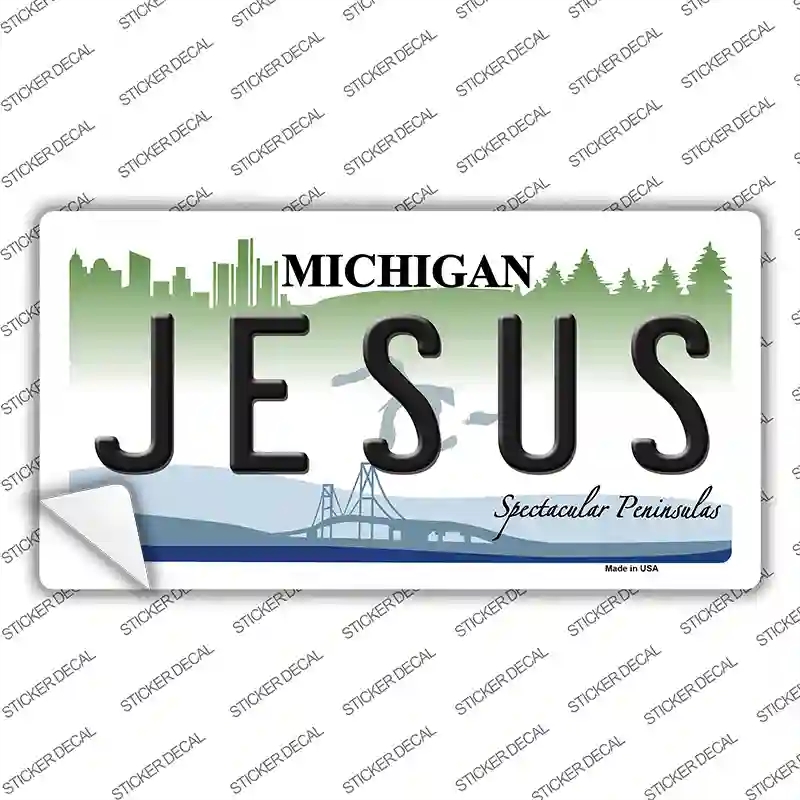 LP-6125s-XL Jesus Michigan Novelty Sticker Decal - Extra Large