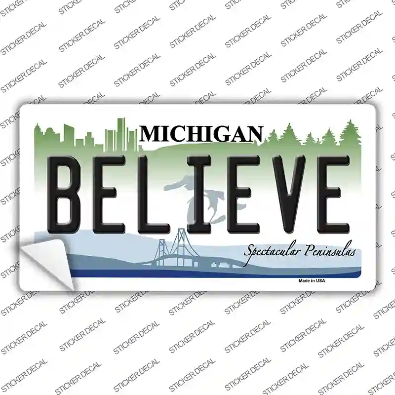 LP-6127s-S Believe Michigan Novelty Sticker Decal - Small