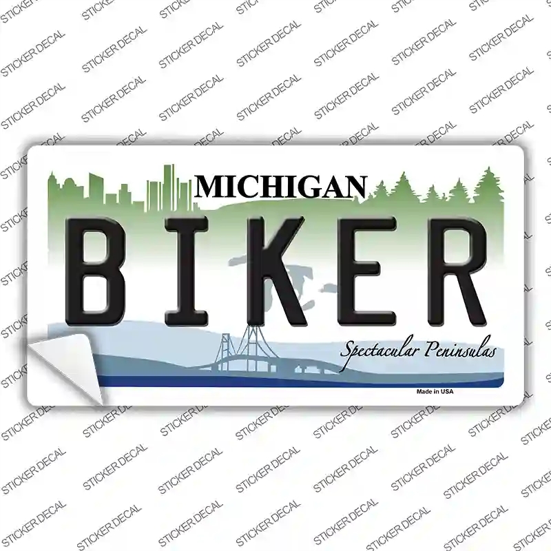 LP-6132s-S Biker Michigan Novelty Sticker Decal - Small