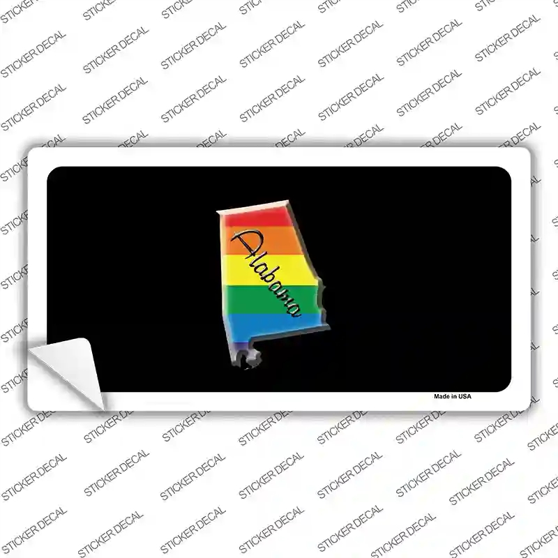 LP-6315s-XL Alabama Rainbow Novelty Sticker Decal - Extra Large