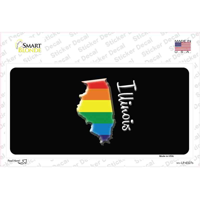 LP-6327s-M Illinois Rainbow Novelty Sticker Decal - Medium