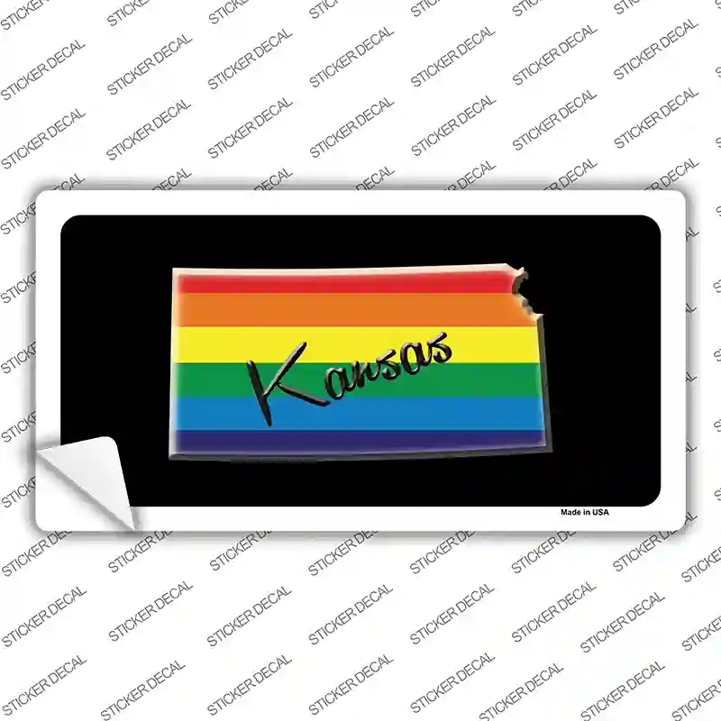 LP-6330s-XL Kansas Rainbow Novelty Sticker Decal - Extra Large