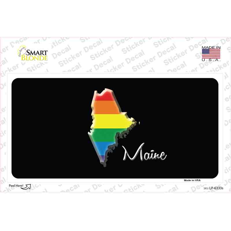 LP-6333s-M Maine Rainbow Novelty Sticker Decal - Medium