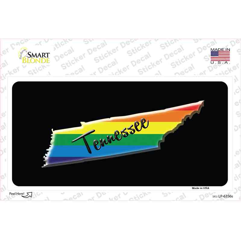 LP-6356s-M Tennessee Rainbow Novelty Sticker Decal - Medium