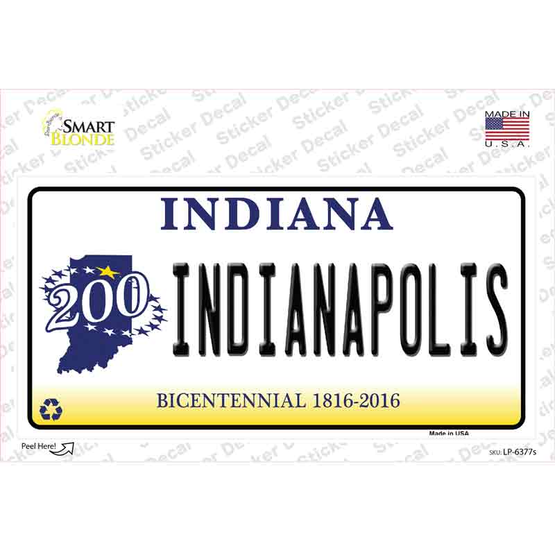 LP-6377s-M Indianapolis Indiana Novelty Sticker Decal - Medium