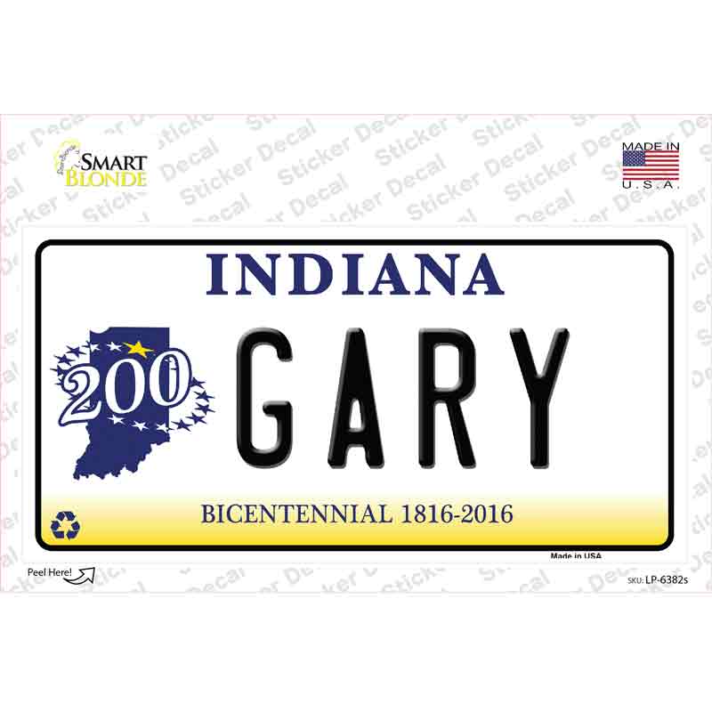 LP-6382s-M Gary Indiana Novelty Sticker Decal - Medium