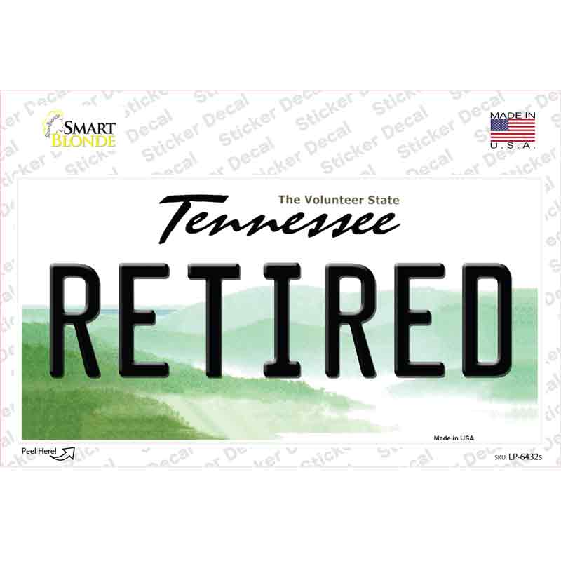 LP-6432s-M Retired Tennessee Novelty Sticker Decal - Medium