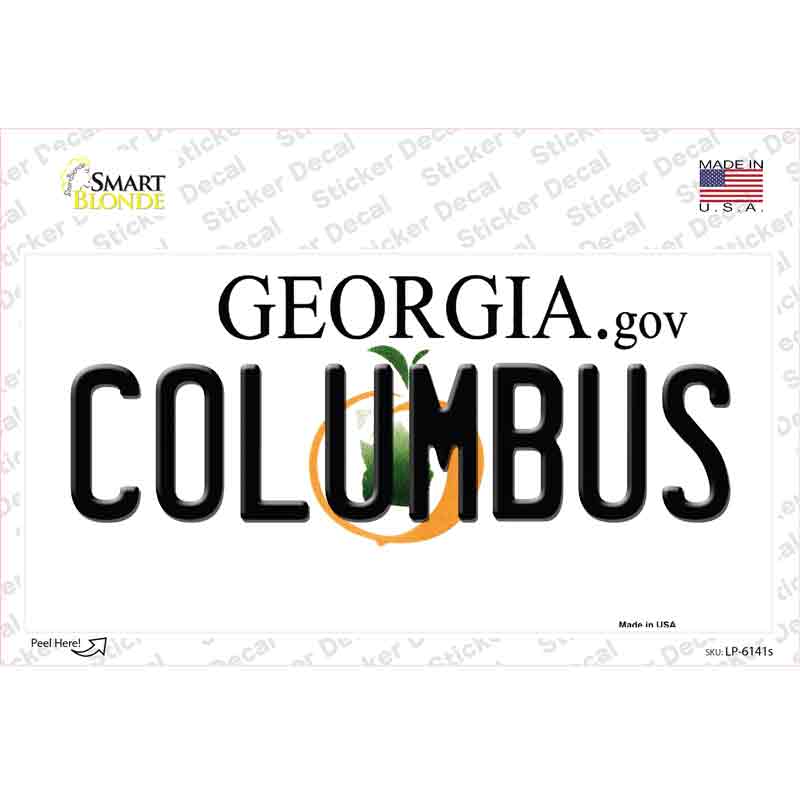LP-6141s-M Columbus Georgia Novelty Sticker Decal - Medium