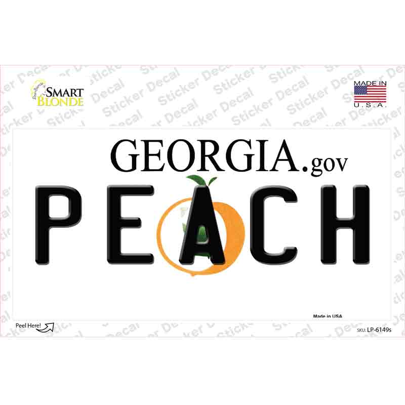 LP-6149s-M Peach Georgia Novelty Sticker Decal - Medium