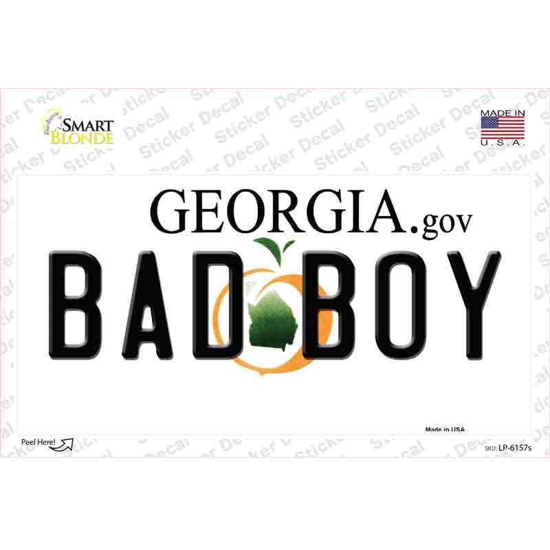 LP-6157s-M Bad Boy Georgia Novelty Sticker Decal - Medium