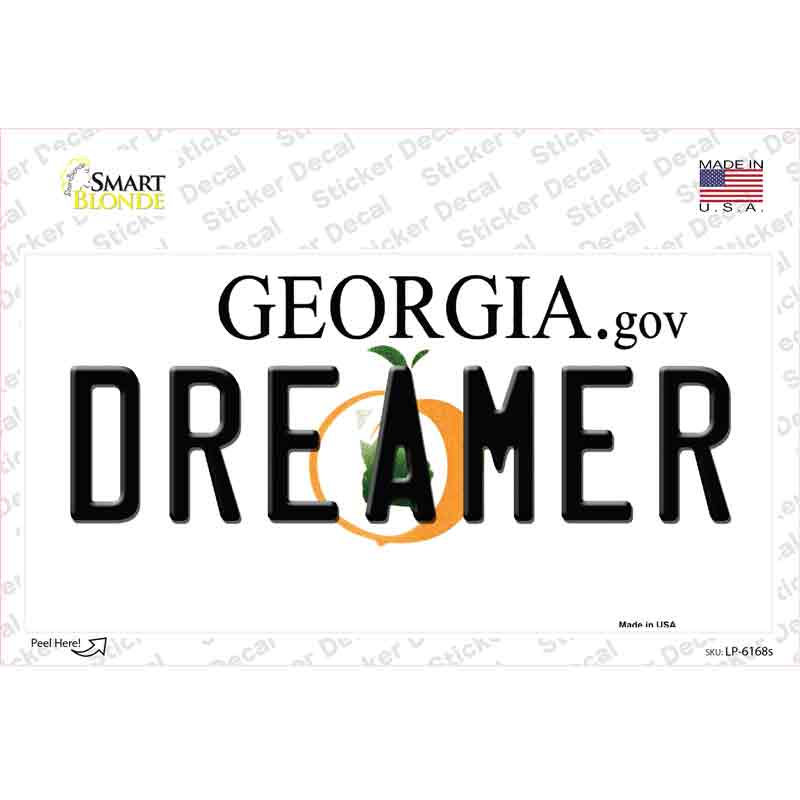 LP-6168s-M Dreamer Georgia Novelty Sticker Decal - Medium