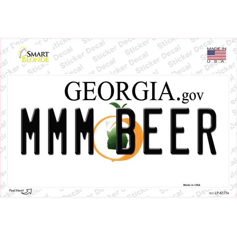 LP-6175s-M MMM Beer Georgia Novelty Sticker Decal - Medium