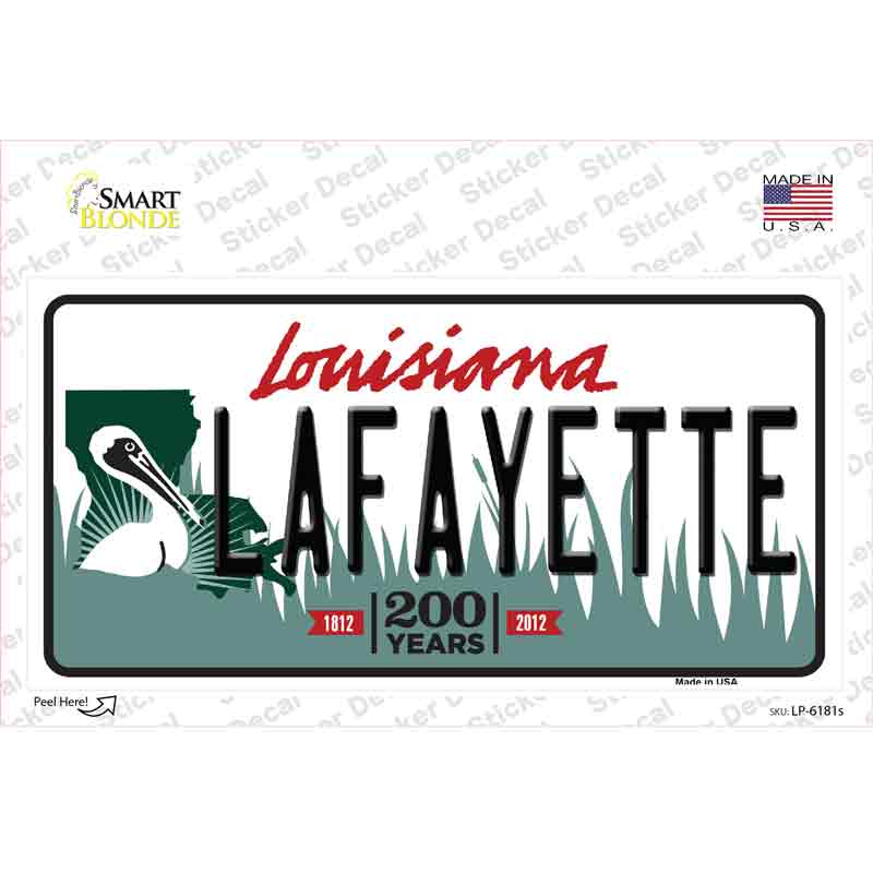 LP-6181s-M Lafayette Louisiana Novelty Sticker Decal - Medium