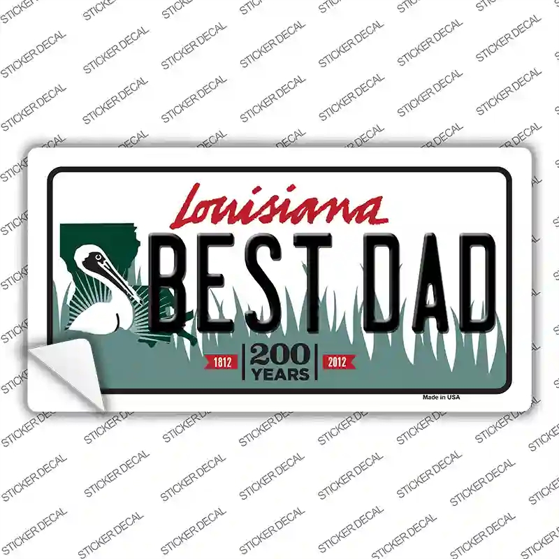 LP-6190s-S Best Dad Louisiana Novelty Sticker Decal - Small