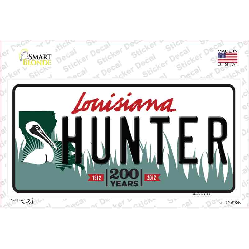 LP-6194s-M Hunter Louisiana Novelty Sticker Decal - Medium