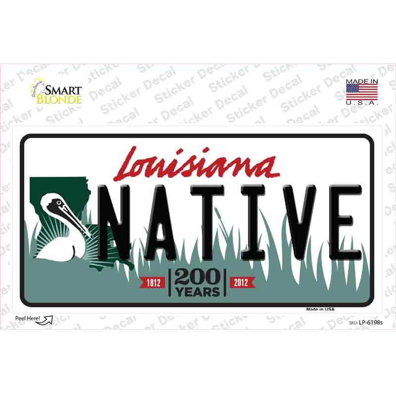 LP-6198s-M Native Louisiana Novelty Sticker Decal - Medium