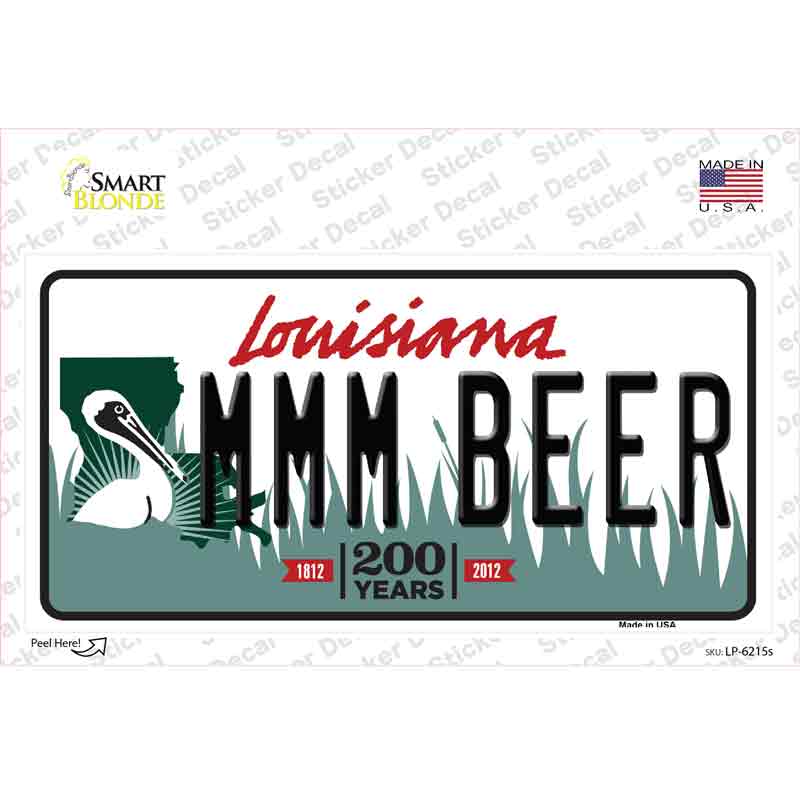 LP-6215s-M MMM Beer Louisiana Novelty Sticker Decal - Medium