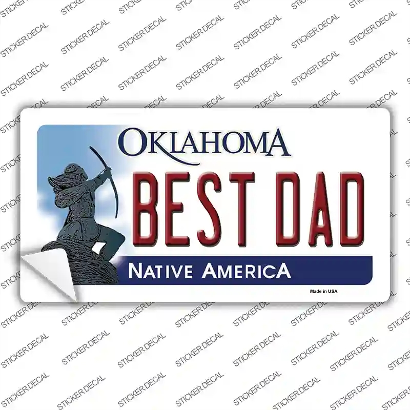 LP-6222s-XL Best Dad Oklahoma Novelty Sticker Decal - Extra Large