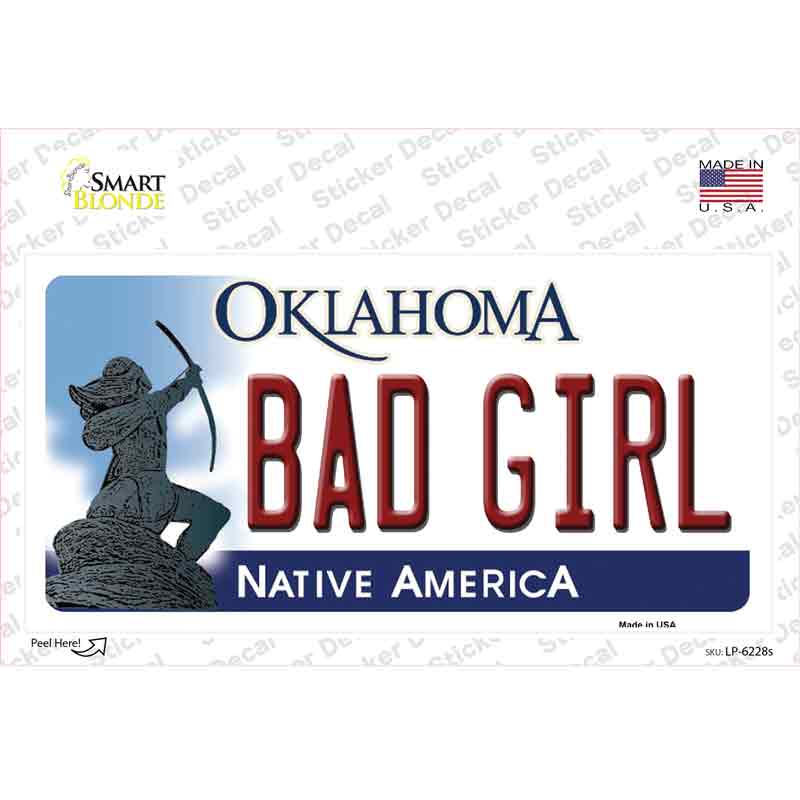 LP-6228s-M Bad Girl Oklahoma Novelty Sticker Decal - Medium