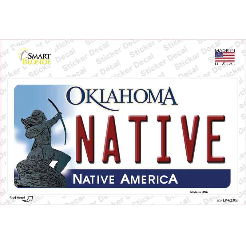 LP-6230s-M Native Oklahoma Novelty Sticker Decal - Medium