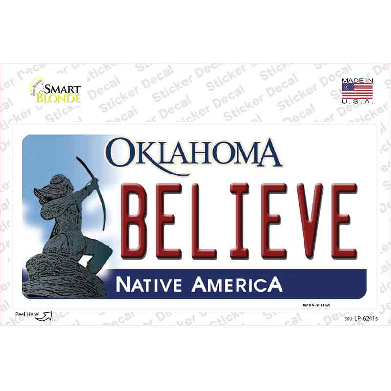 LP-6241s-M Believe Oklahoma Novelty Sticker Decal - Medium