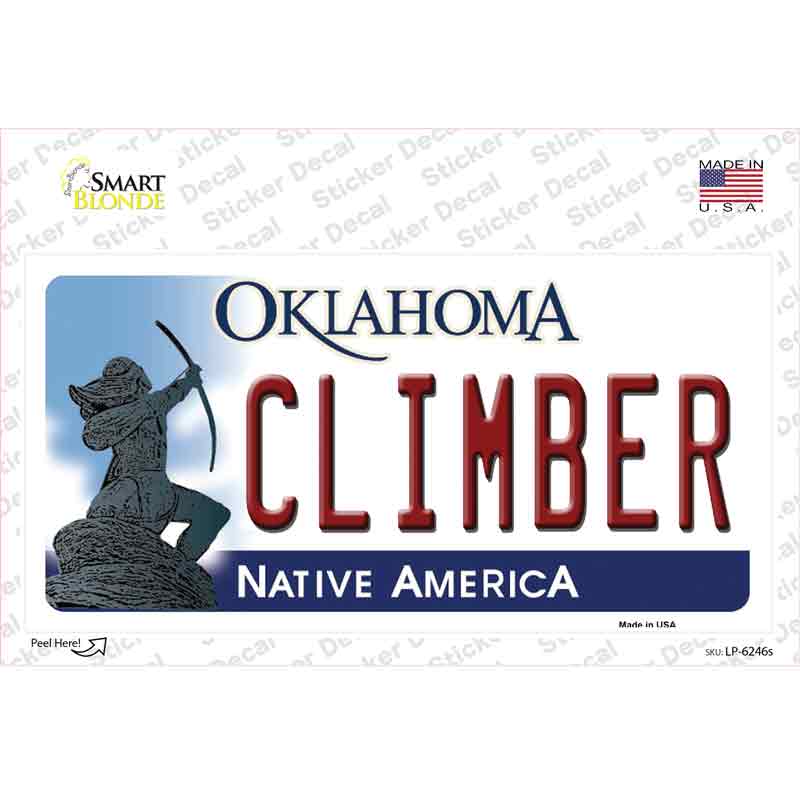 LP-6246s-M Climber Oklahoma Novelty Sticker Decal - Medium