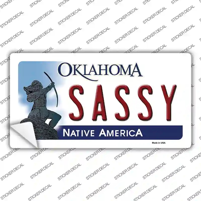 LP-6263s-S Sassy Oklahoma Novelty Sticker Decal - Small