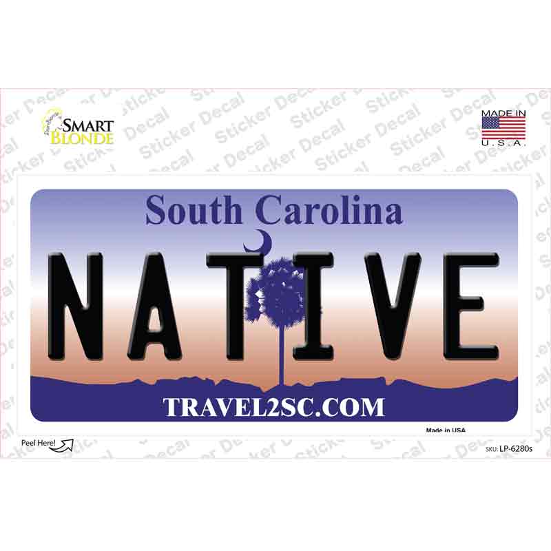 LP-6280s-M Native South Carolina Novelty Sticker Decal - Medium