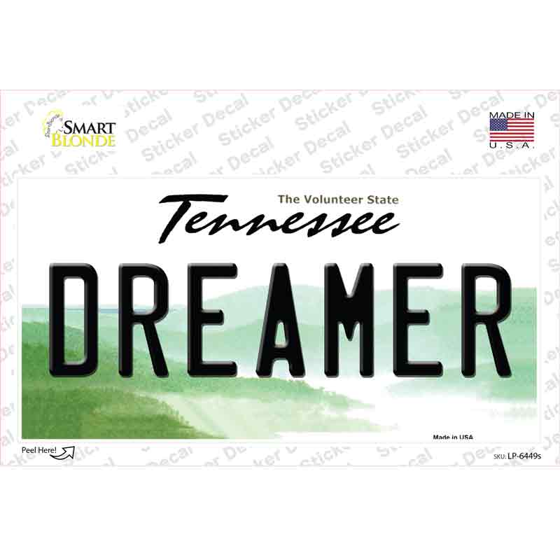 LP-6449s-M Dreamer Tennessee Novelty Sticker Decal - Medium
