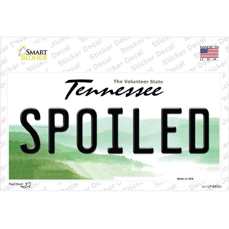 LP-6452s-M Spoiled Tennessee Novelty Sticker Decal - Medium