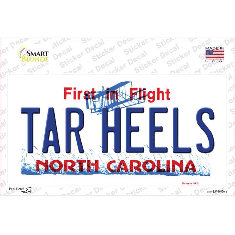 LP-6467s-M Tar Heels North Carolina Novelty Sticker Decal - Medium