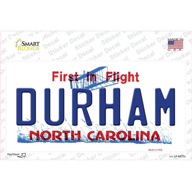 LP-6475s-M Durham North Carolina Novelty Sticker Decal - Medium