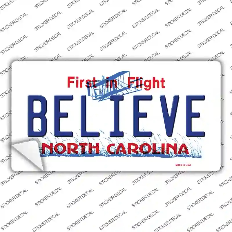 LP-6496s-S Believe North Carolina Novelty Sticker Decal - Small