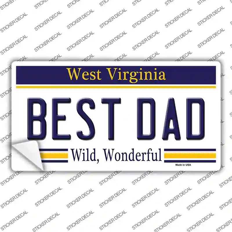 LP-6509s-S Best Dad West Virginia Novelty Sticker Decal - Small