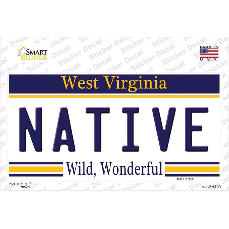LP-6517s-M Native West Virginia Novelty Sticker Decal - Medium